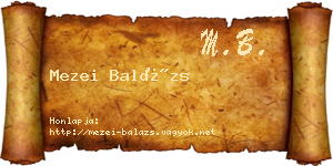 Mezei Balázs névjegykártya